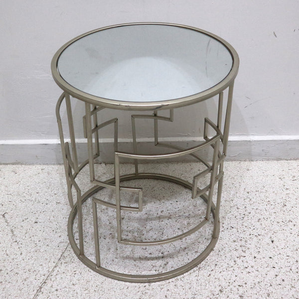 Silver Mirror Top Side Table