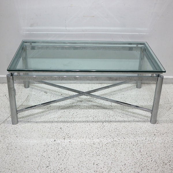 Chrome & Glass Rectangular Coffee Table