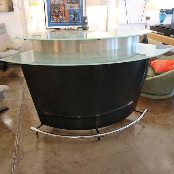 Glass Top Martini Bar w/ 2 Adj. Bar Stools