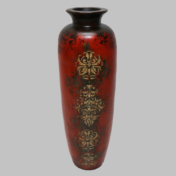 Tall Red Clay Floor Vase