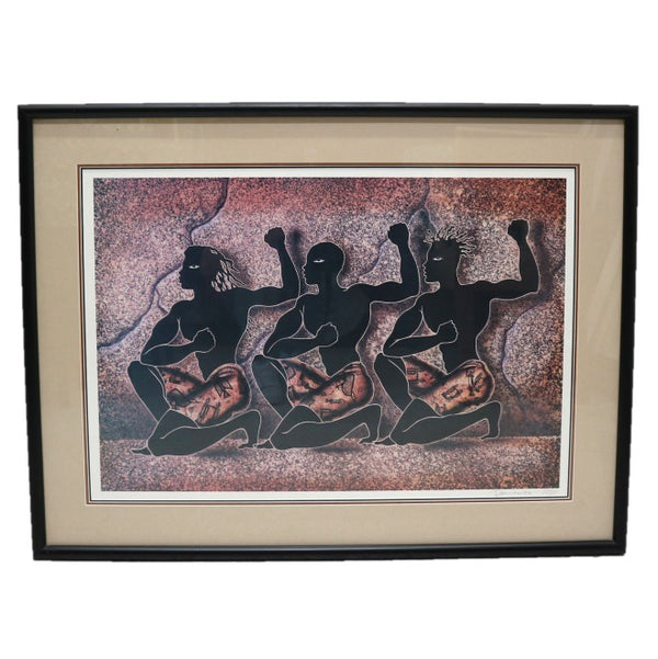 “The Brotherhood” by Larry Poncho Brown Framed Offset Lithography 590/850