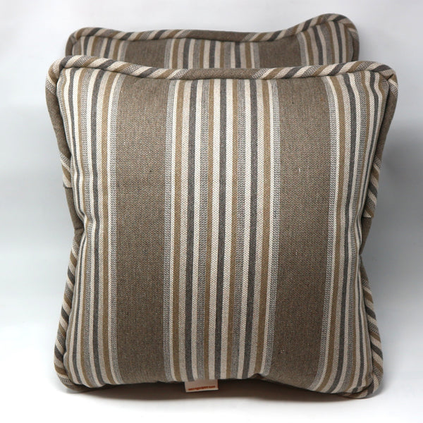 Pair of Sunbrella Striped Outdoor Throw Pillows