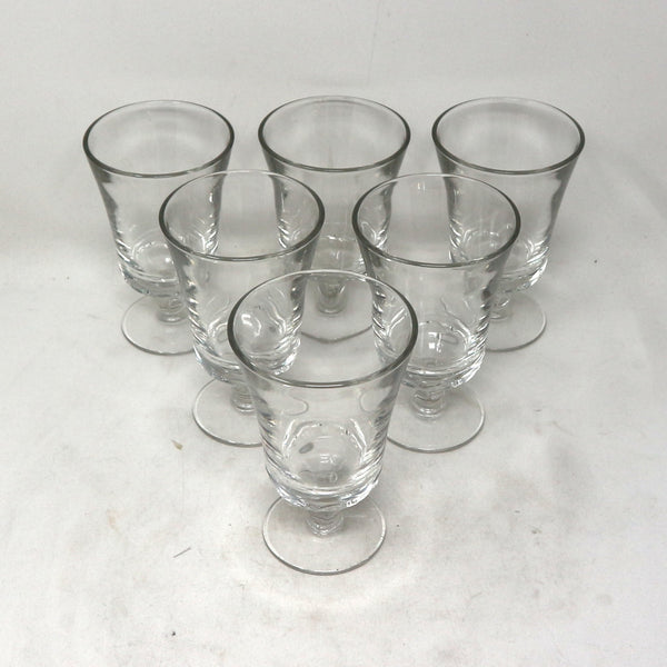 Set/6 Fostoria Footed Pressed Glass Tumblers