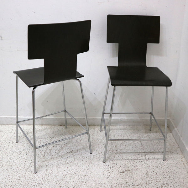 Set of 4 West Elm Espresso Counter Stools