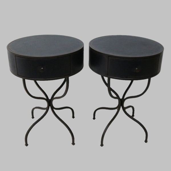 Pair of PB Metal Bedside Tables