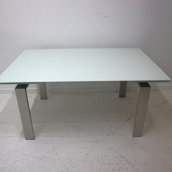 Calligaris Frosted Glass & Metal Ext. Dining Table