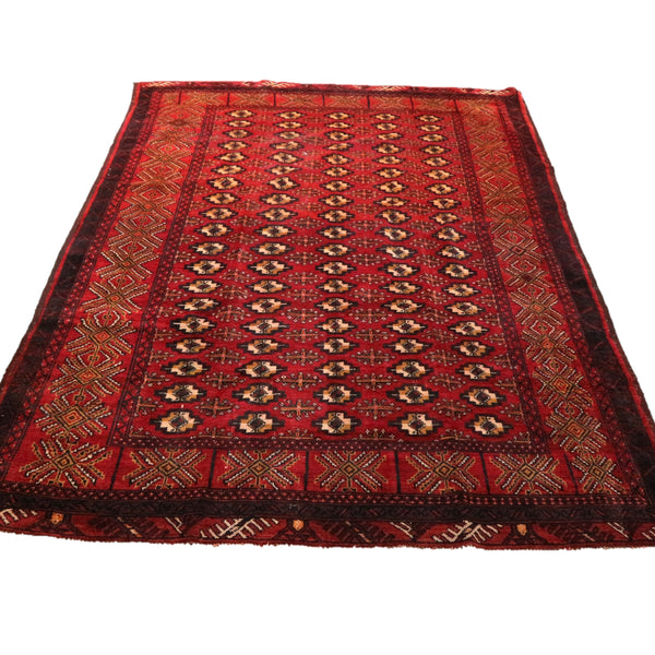 Vintage Turkoman Hand Knotted Rug