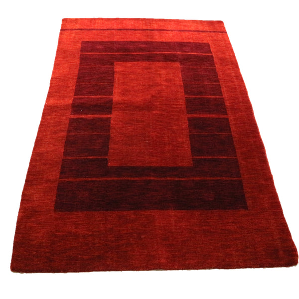 Vintage Mongolian Orange & Purple Rug