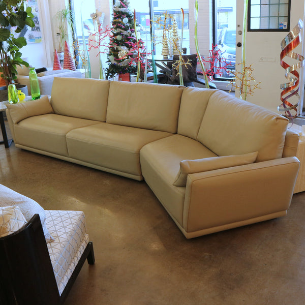 Gamma Taupe Leather Sectional Sofa