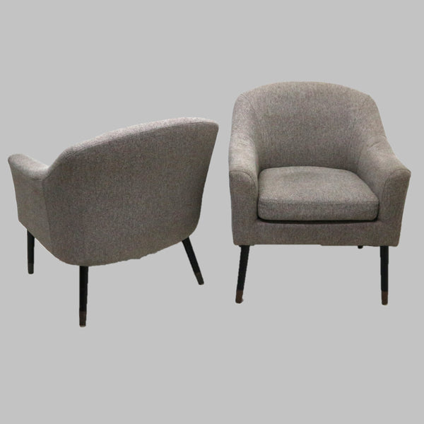 Pair of Gray Upholstered Armchairs "as-is"