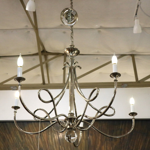 Visual Comfort Polished Nickel Double Twist Chandelier