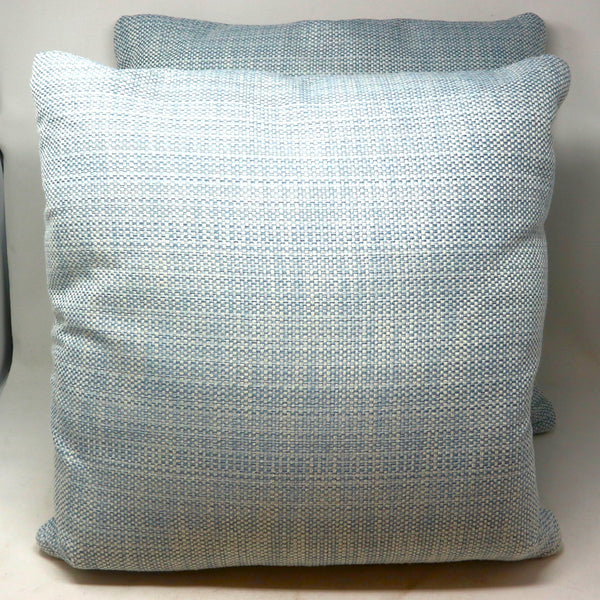 Pair of Light Blue Tweed Down Filled Pillows