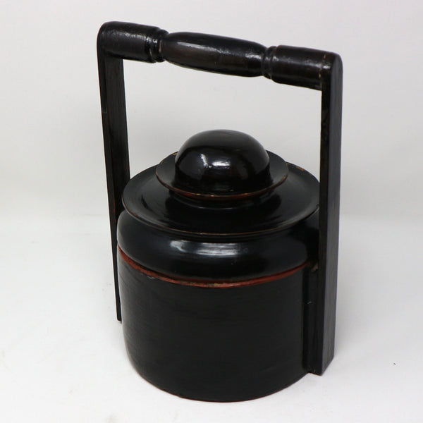 Antique Burmese Black Lacquered Tiffin Box