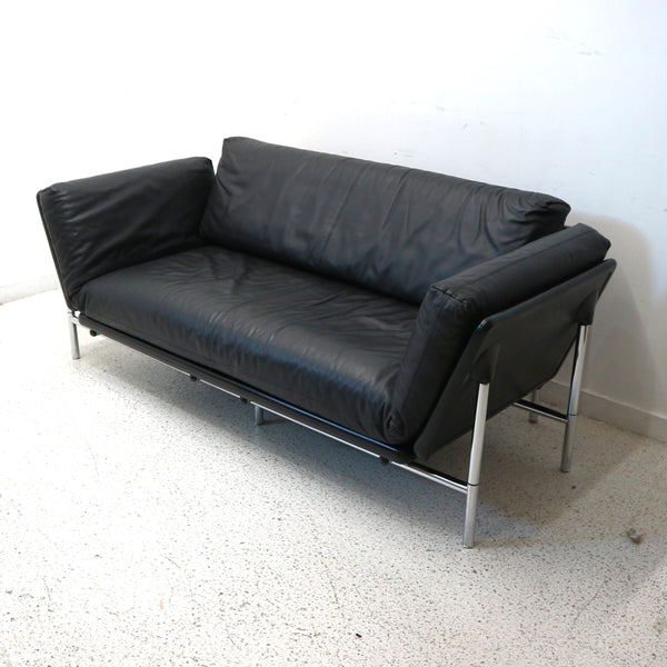 Vintage Dema Rataplan Leather Sleeper Sofa -Italy (2-Available)