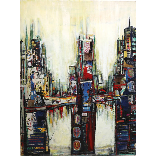 “Citys” by Irma Ramirez Mixed Media on Canvas