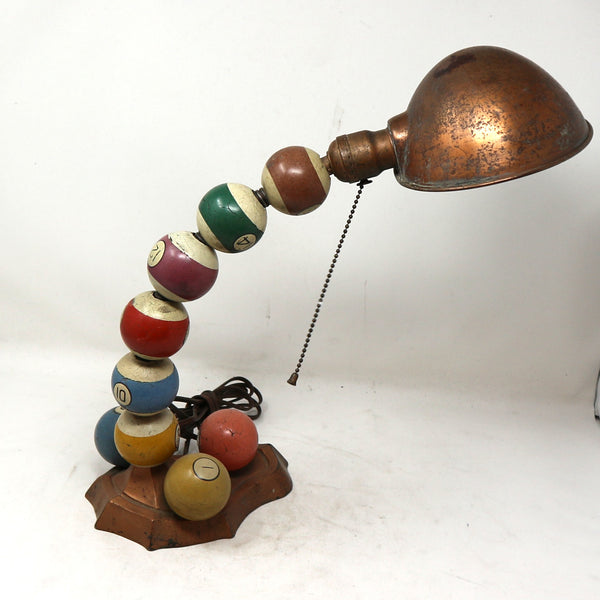 Antique Pool Ball Table Lamp