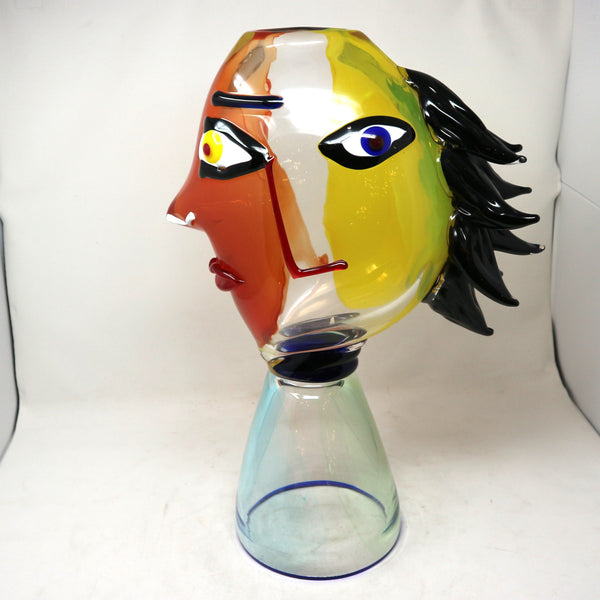 Murano Glass Head Sculpture by A. Barbaro
