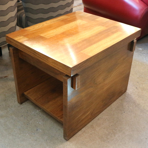 Lane Brutalist Oak End Table