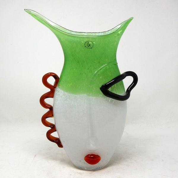 Viz Studios Art Glass Face Vase