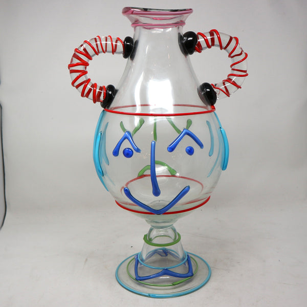 Murano Glass Footed Face Vase by S. Frattin