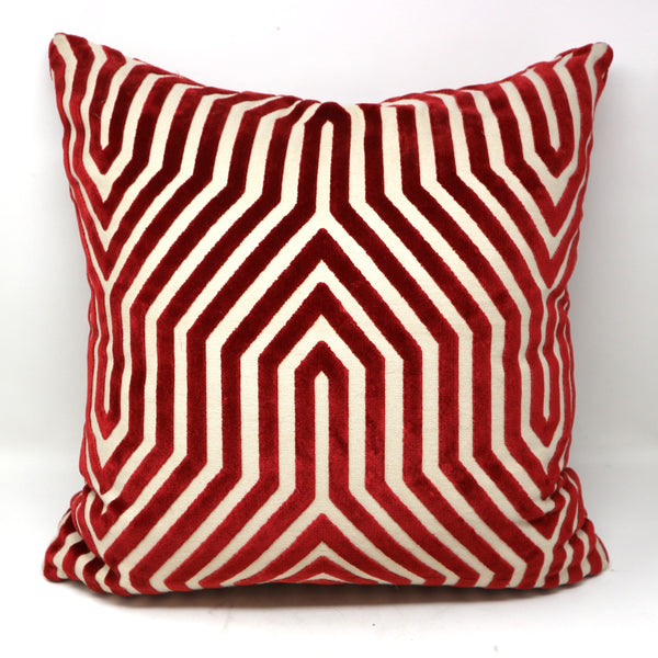 Chloe & Olive Garnet Cut Velvet Down Pillow