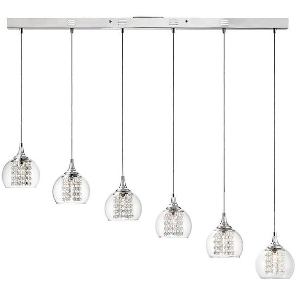 Possini Euro Encircled Crystal Linear Chandelier
