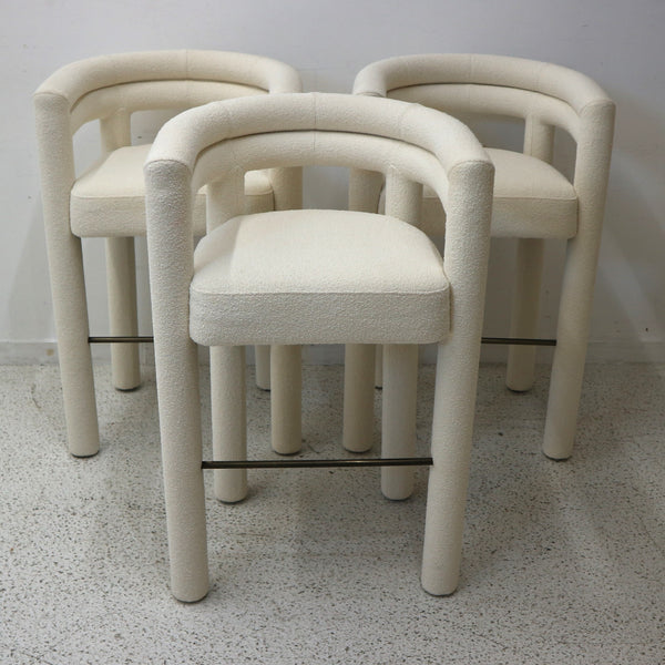 Set of 3 Four Hands Cream Tacova Barstools