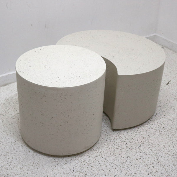 Meza White Concrete Nesting Coffee Tables