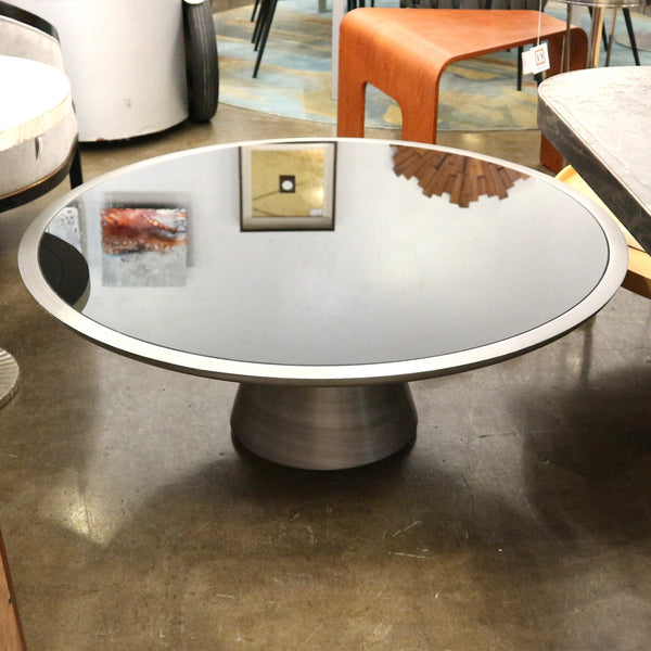 MG+BW Brushed Metallic With Black Glass Addie Coffee Table