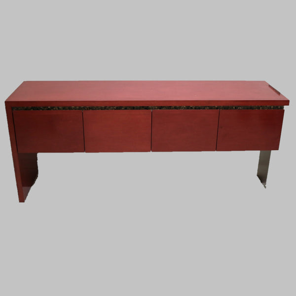 Red Lacquered Console Table “As Is”