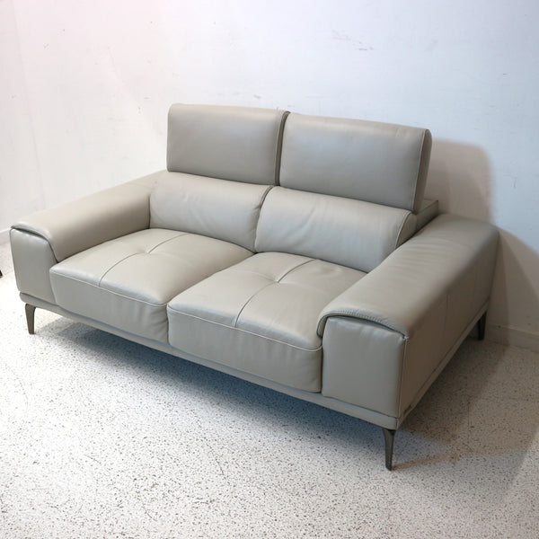 Abbyson Quinton Taupe Leather Loveseat