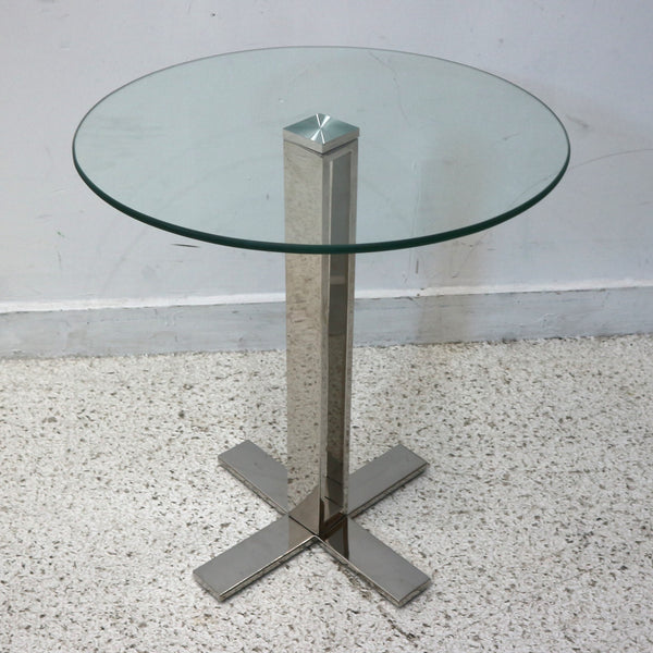 Glass & Chrome Side Table