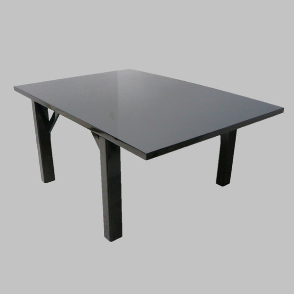 Custom Black Lacquered Wood Dining Table