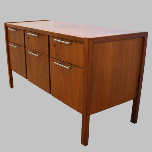 Vintage Mid Century Walnut Office Credenza