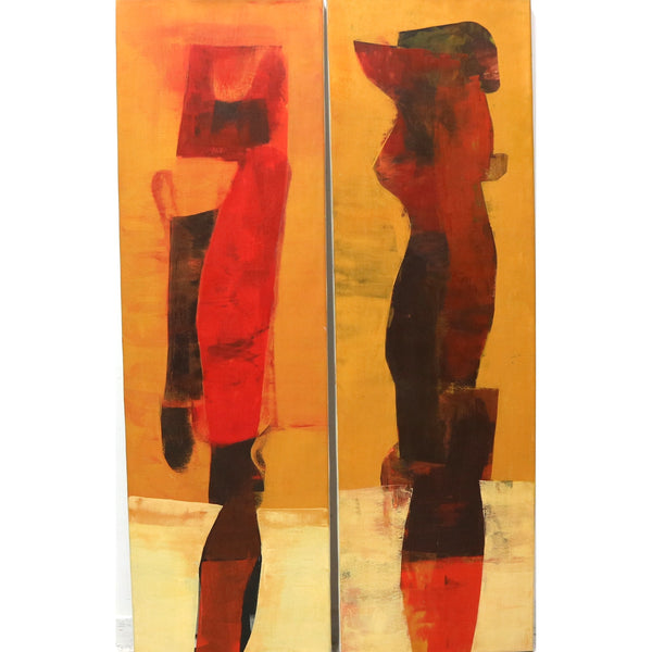 “Totem” & “Totem2” by Keiko Gonzalez Acrylic on Canvas Diptych