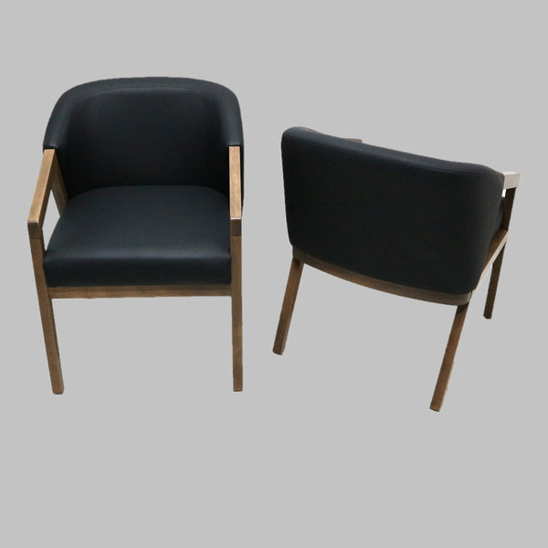 Set of 6 Canadel Brich Black/ Honey Dining Chairs