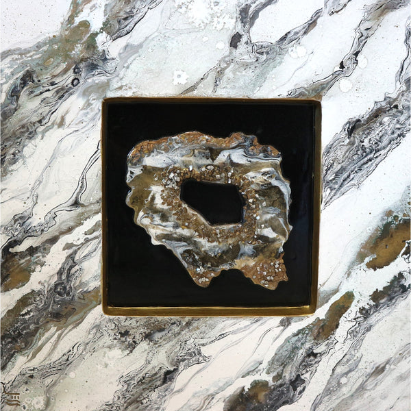 “Geode” by Jessica Medina Framed Mixed Media