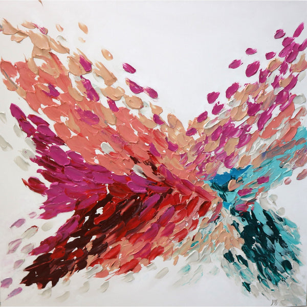 “Colorful Feathers” by Jessica Medina Acrylic on Canvas