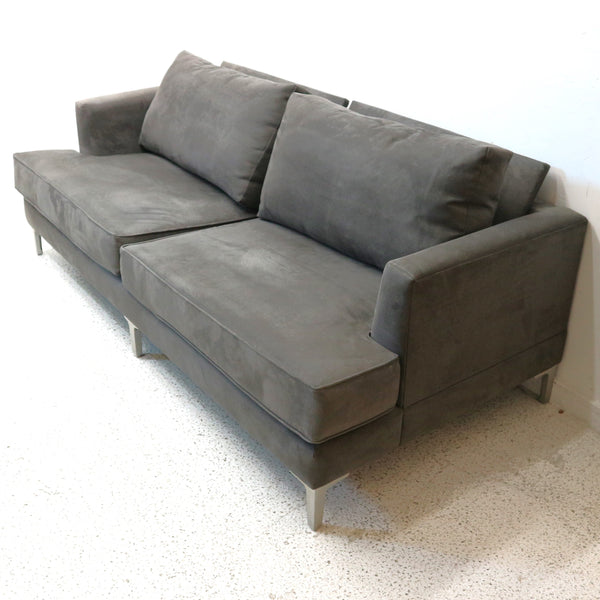 Carter Grey Microsuede Sofa