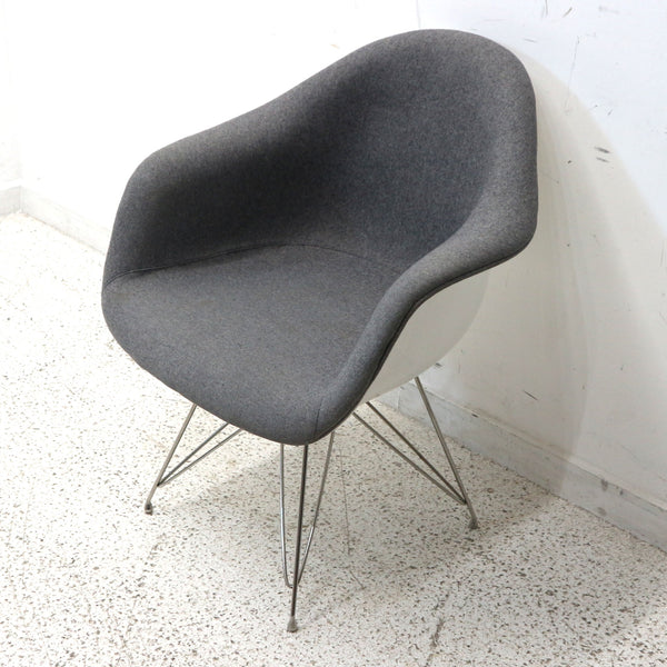 Upholstered Molded Plastic Armchair