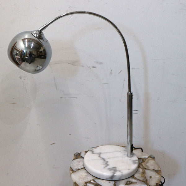 Chrome Arched Table Lamp w/ Marble Base