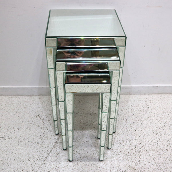 Set of 3 Mirrored Nesting Tables