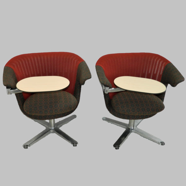 Pair of Steelcase “i2i” Chairs w/ Swing Arm Table