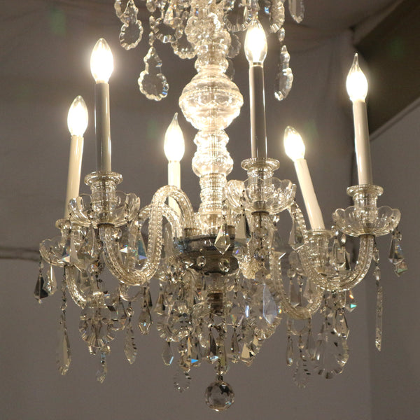 Antique 6 Light Crystal Chandelier