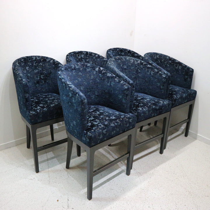 Set of 3 Custom Upholstered Swivel Bar Stools (2Sets Available) Dulce Interior Consignment