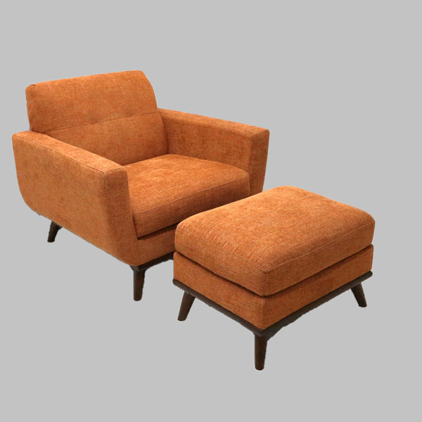 HM Richards Orange Elliot Chair & Ottoman