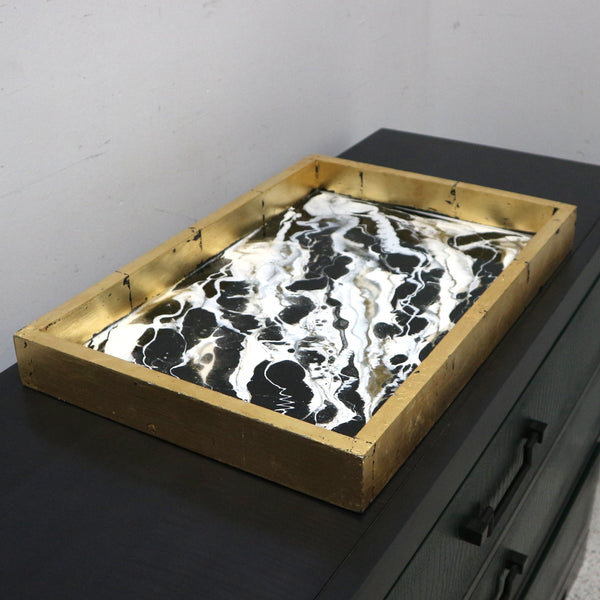 Acrylic and Gold-Leaf Tray by Jessica Chaix