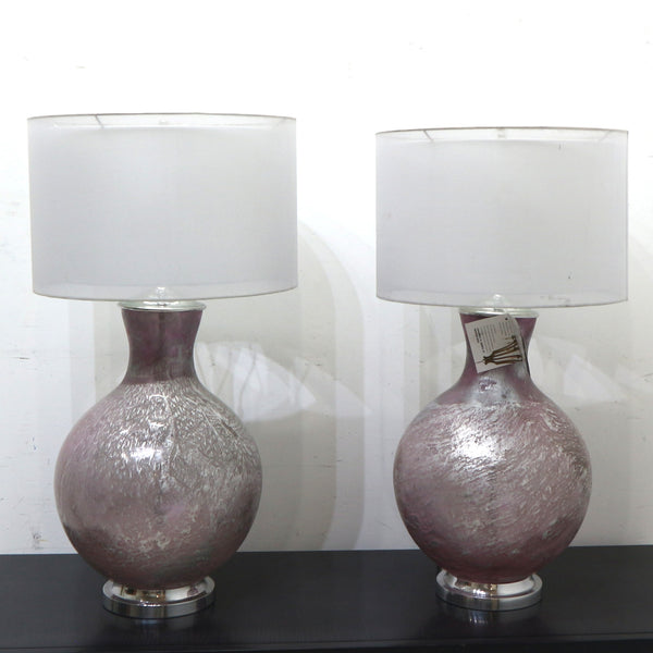 Pair of Currey & Co. Lilac Table Lamps