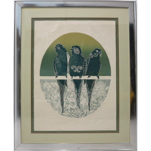 “Parrot Trio” by Jonna White Framed Limited Edition Print 179/500