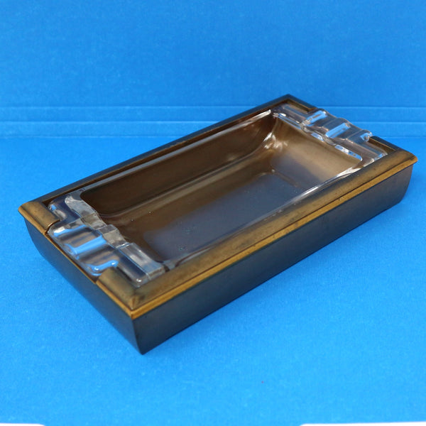Art Deco Brass & Removable Glass Ashtray